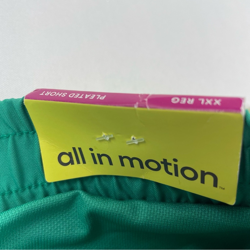 All In Motion Pleated Athletic Shorts Women’s XXL Green Ruffled Light 2.5” NWT - Picture 6 of 13